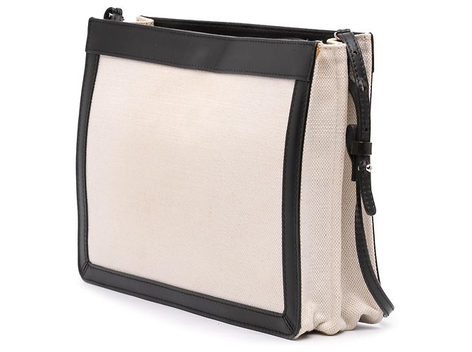 Balenciaga Pochette Crossbody in tela bianca e blu navy Bianco - vista 2