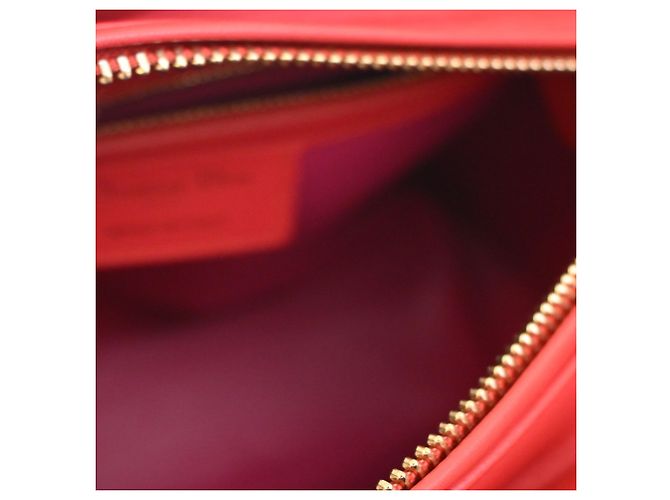 Dior Red Medium Bicolor Lambskin Cannage Lady Dior - view 4