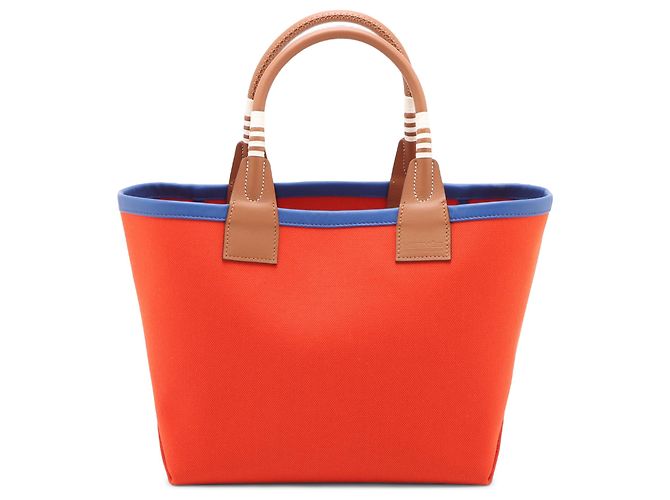 Hermès Orange Toile Sac Steeple 25 Naranja - vista 2