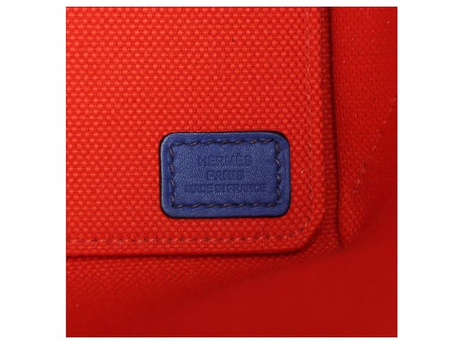 Hermès Orange Toile Sac Steeple 25 Naranja - vista 5
