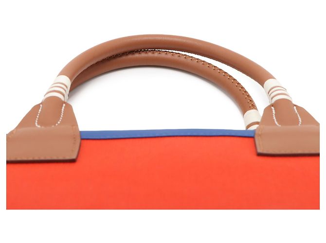 Hermès Orange Toile Sac Steeple 25 Naranja - vista 8
