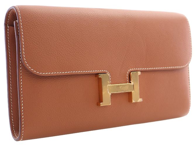 Portafoglio Hermès Constance Wallet To Go in pelle Evercolor Brown Marrone - vista 2