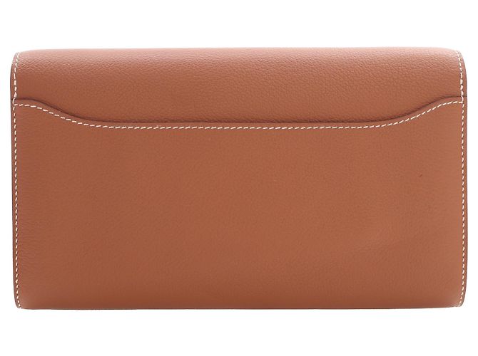 Portafoglio Hermès Constance Wallet To Go in pelle Evercolor Brown Marrone - vista 3