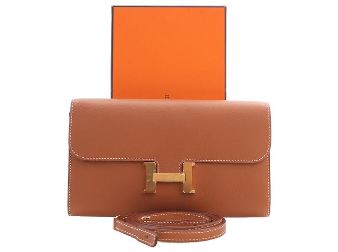 Portafoglio Hermès Constance Wallet To Go in pelle Evercolor Brown Marrone - vista 9