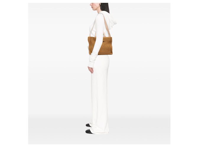 Marni Borsa East West Piccola Effetto Rafia Beige - vista 6
