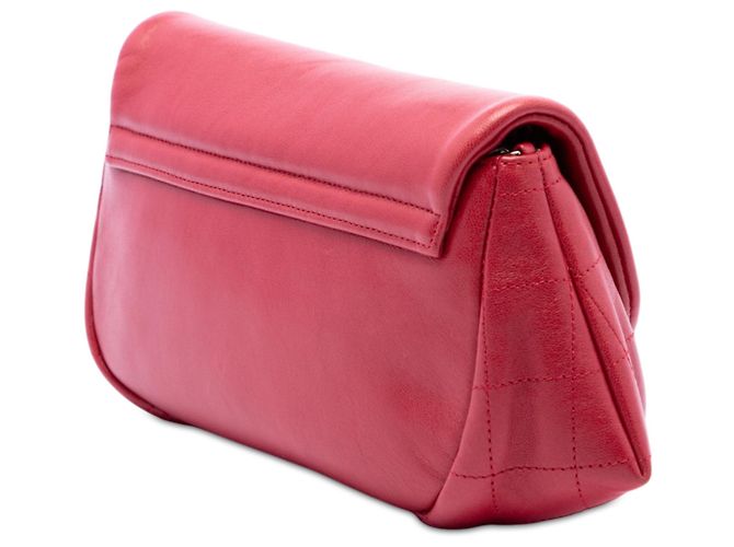 Chanel Red CC Quilted Lambskin Half Moon Wallet on Chain Rot - Ansicht 2
