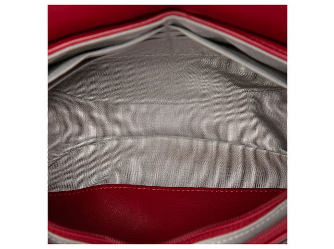 Chanel Red CC Quilted Lambskin Half Moon Wallet on Chain Rot - Ansicht 4