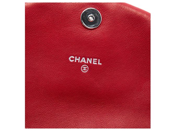Chanel Red CC Quilted Lambskin Half Moon Wallet on Chain Rot - Ansicht 5
