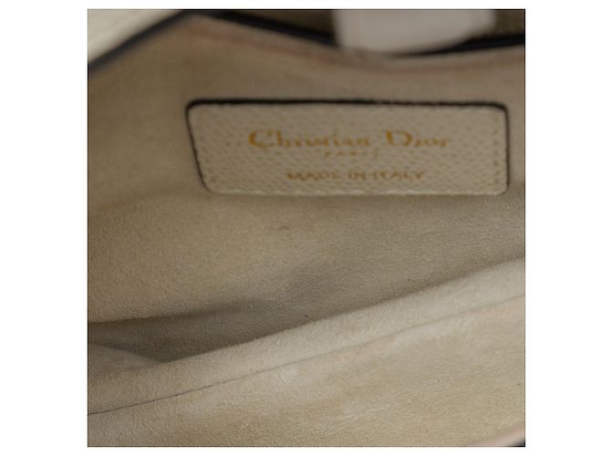 Autre Marque Borsa Saddle Dior Mini in pelle di vitello grana bianca Bianco - vista 4