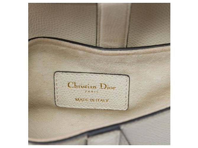 Autre Marque Borsa Saddle Dior Mini in pelle di vitello grana bianca Bianco - vista 5