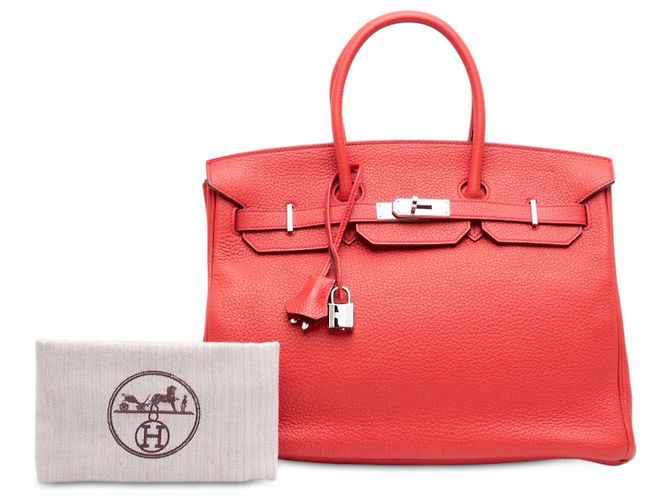 Hermès Red Clemence Birkin Retourne 35 Roja - vista 7