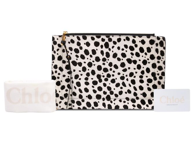 Clutch Chloé de pelo de poni blanco con estampado de dálmata - vista 7