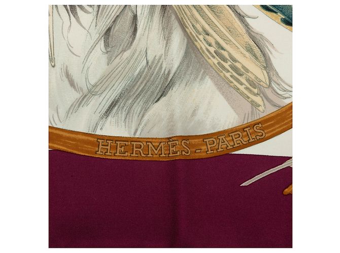 Hermès White Chiens Au Rapport Seidentuch 90 - Ansicht 3
