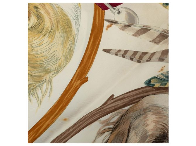 Hermès White Chiens Au Rapport Seidentuch 90 - Ansicht 9