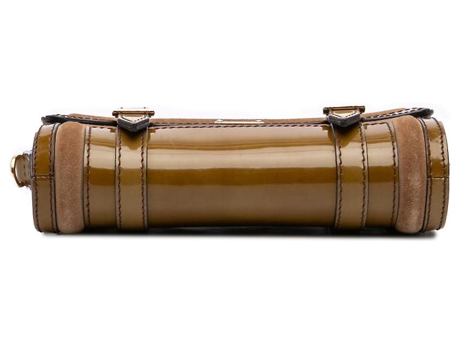 Burberry Borsa a tracolla Bridle in vernice verde e suede Verde oliva - vista 3