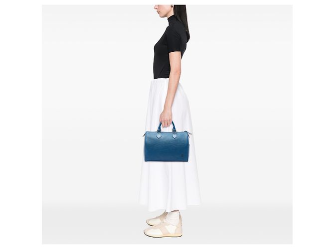 Louis Vuitton Blue Epi Speedy 35 Azul - vista 6
