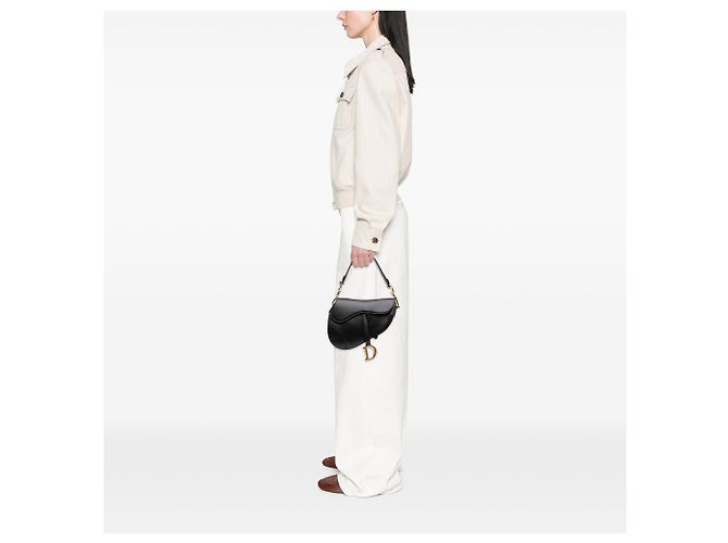 Autre Marque Borsa Saddle Dior in pelle di vitello liscia nera Nero - vista 6