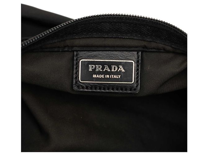 Borsa a tracolla Prada in Tessuto nera con zip Nero - vista 5