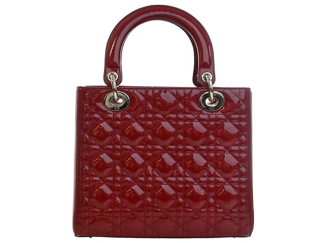 Autre Marque Dior Red Medium Patent Cannage Lady Dior Rosso Bordò - vista 2