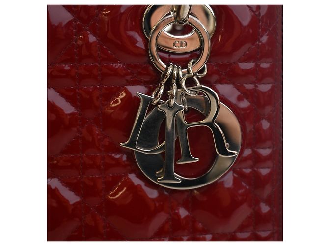 Autre Marque Dior Red Medium Patent Cannage Lady Dior Rosso Bordò - vista 6