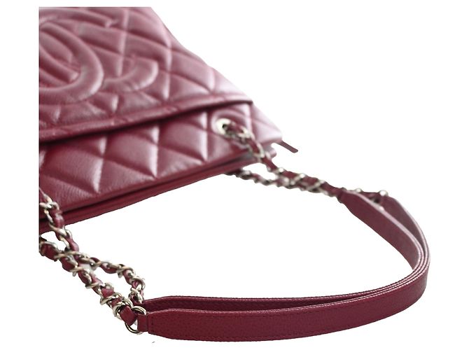 Chanel Red CC Quilted Caviar Soft Tote Rot Bordeaux - Ansicht 10
