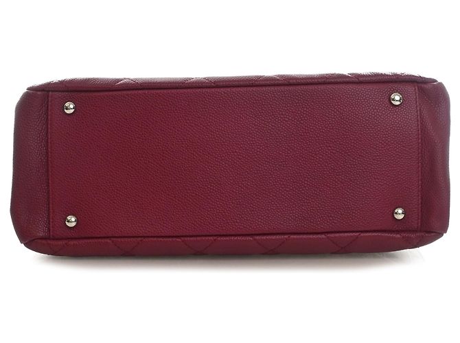 Chanel Red CC Quilted Caviar Soft Tote Rot Bordeaux - Ansicht 3