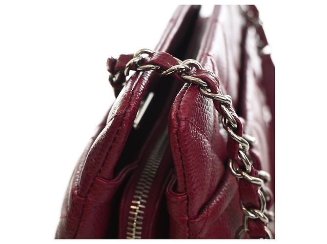 Chanel Red CC Quilted Caviar Soft Tote Rot Bordeaux - Ansicht 6