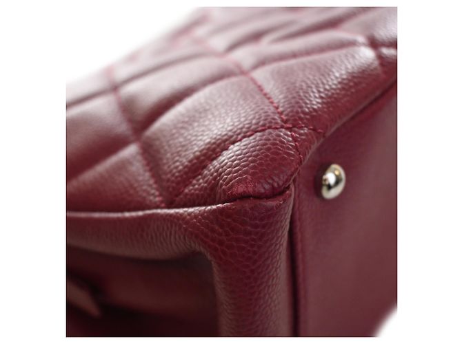 Chanel Red CC Quilted Caviar Soft Tote Rot Bordeaux - Ansicht 7