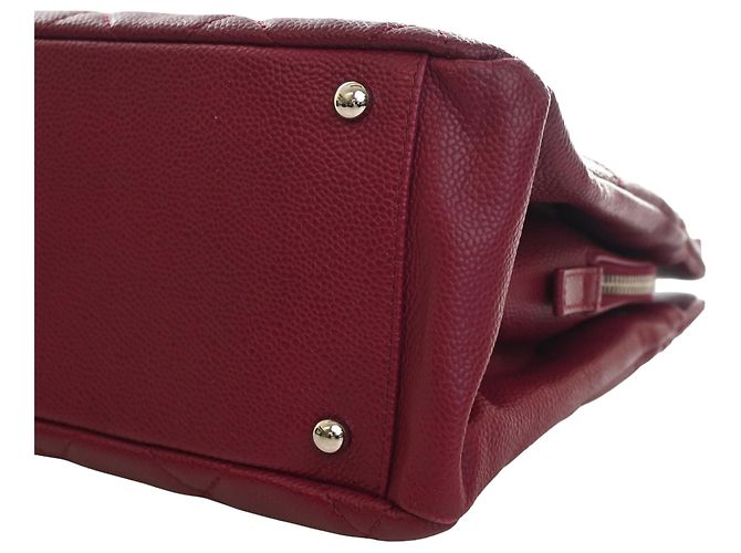 Chanel Red CC Quilted Caviar Soft Tote Rot Bordeaux - Ansicht 9