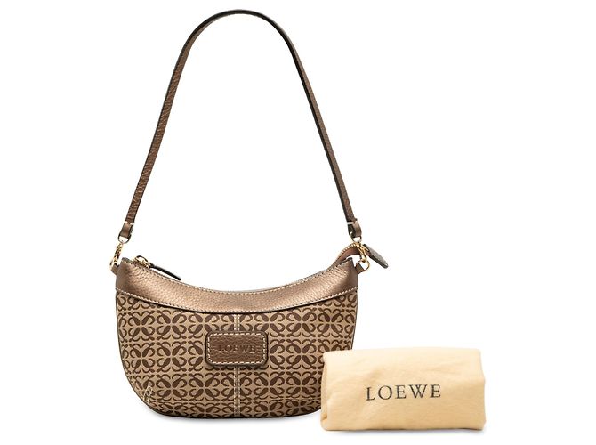 LOEWE Brown Anagram Canvas Shoulder Bag Light brown - view 8