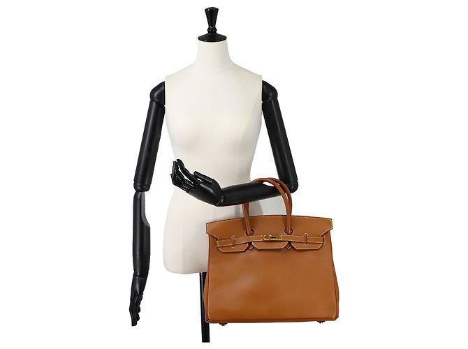 Hermès Borsa Hermes Birkin 35 in pelle Courchevel Gold D'oro - vista 10