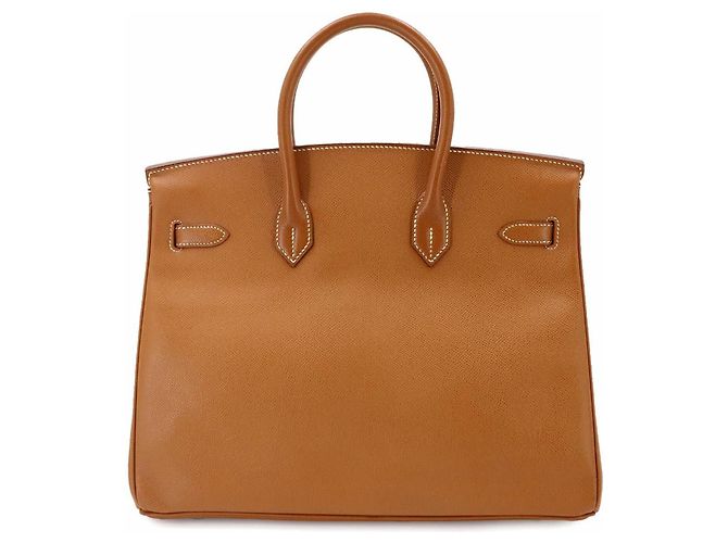 Hermès Borsa Hermes Birkin 35 in pelle Courchevel Gold D'oro - vista 3