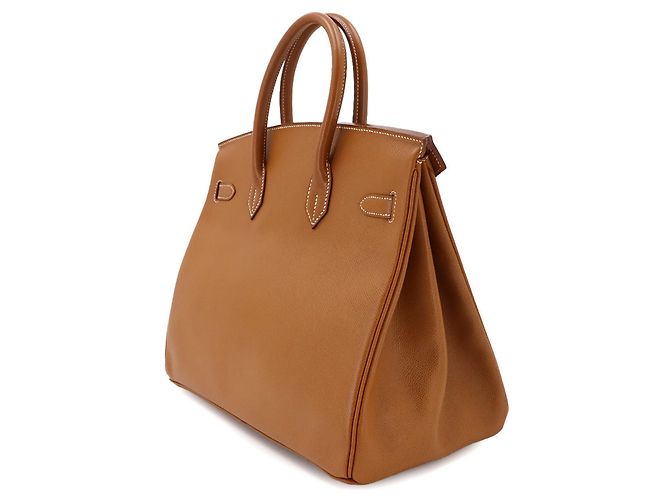 Hermès Borsa Hermes Birkin 35 in pelle Courchevel Gold D'oro - vista 4