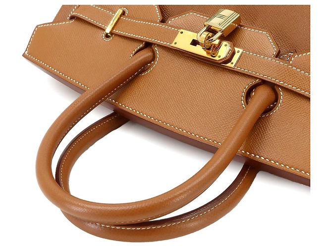 Hermès Borsa Hermes Birkin 35 in pelle Courchevel Gold D'oro - vista 6