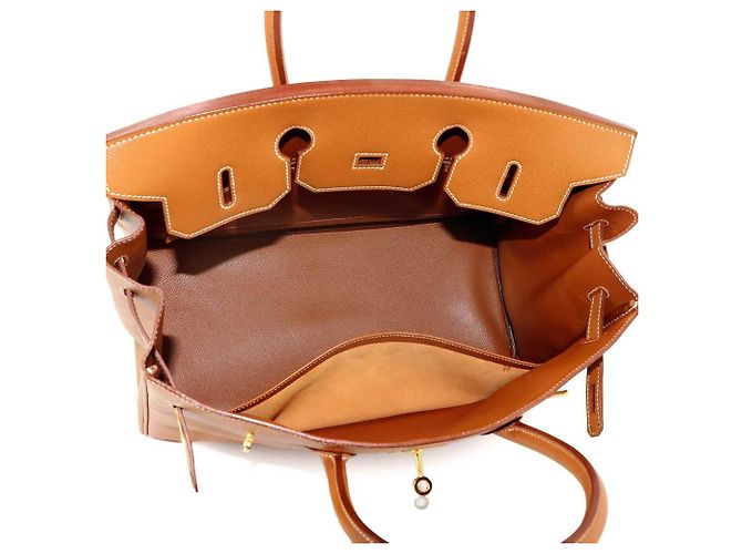 Hermès Borsa Hermes Birkin 35 in pelle Courchevel Gold D'oro - vista 7