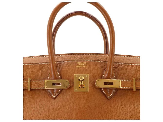 Hermès Borsa Hermes Birkin 35 in pelle Courchevel Gold D'oro - vista 8