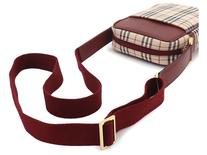 Borsa a tracolla Burberry Nova Check Beige Bordò - vista 7