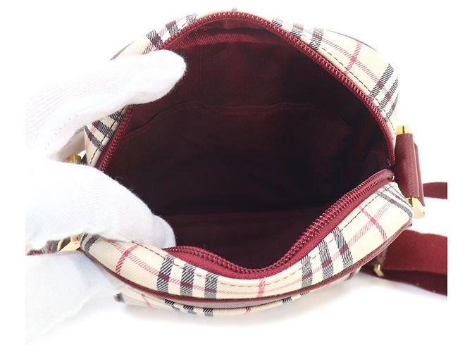 Borsa a tracolla Burberry Nova Check Beige Bordò - vista 8