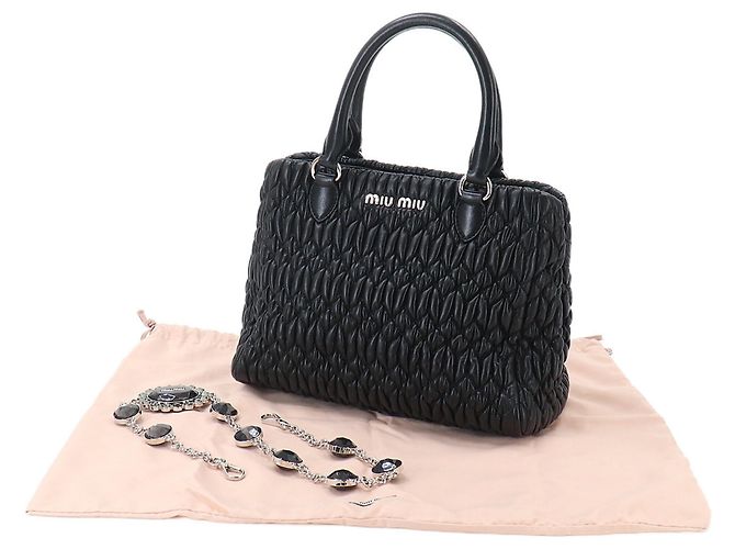 Borsa a mano 2-way Miu Miu Matelassé Nero - vista 3