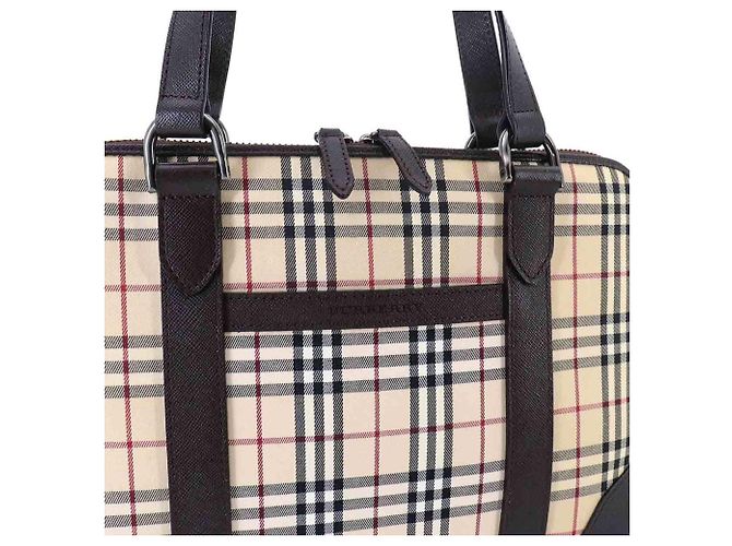 Borsa Mini Boston Burberry Nova Check Marrone Beige - vista 10