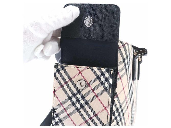 Borsa Burberry Nova Check Nero Beige - vista 9