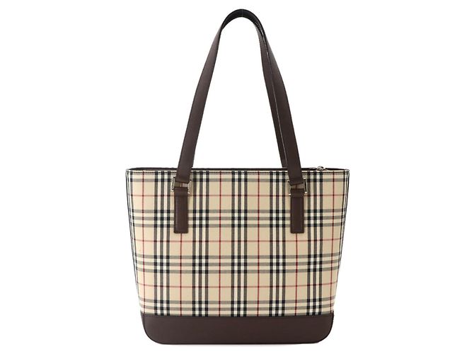Borsa Tote Burberry Nova Check Marrone Beige - vista 2