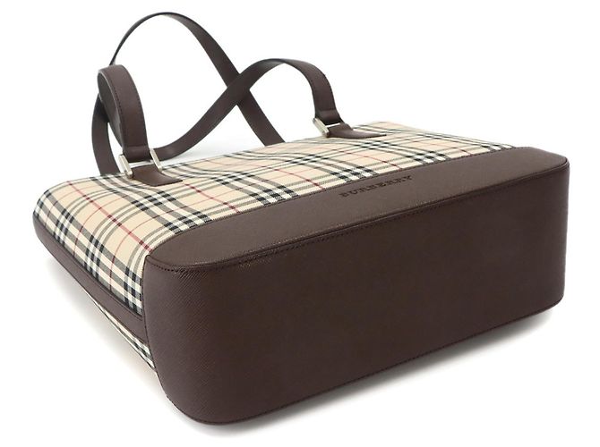 Borsa Tote Burberry Nova Check Marrone Beige - vista 4