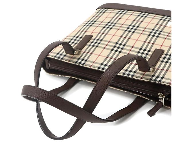 Borsa Tote Burberry Nova Check Marrone Beige - vista 5