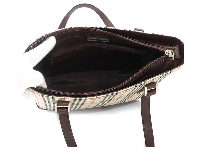 Borsa Tote Burberry Nova Check Marrone Beige - vista 6
