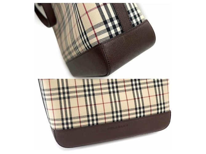 Borsa Tote Burberry Nova Check Marrone Beige - vista 9
