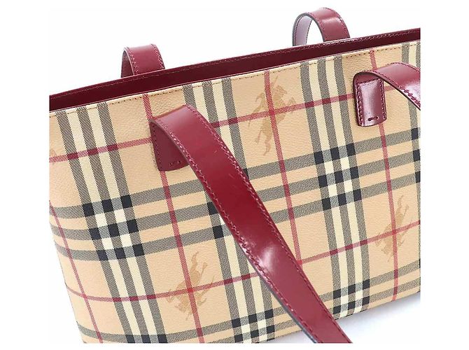 Borsa tote Burberry Nova Check Rosso Beige - vista 10