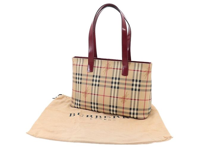 Borsa tote Burberry Nova Check Rosso Beige - vista 3
