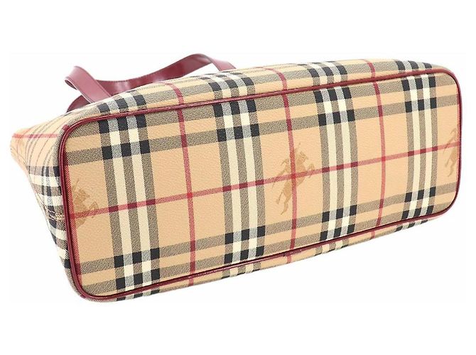 Borsa tote Burberry Nova Check Rosso Beige - vista 6
