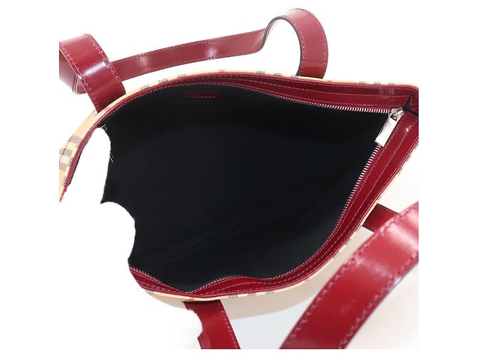 Borsa tote Burberry Nova Check Rosso Beige - vista 8